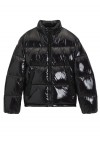 Glossy water-repellent puffer jacket with tonal logo