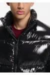 Glossy water-repellent puffer jacket with tonal logo