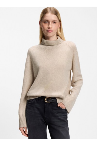 Relaxed-fit rollneck sweater in cashmere with raglan sleeves
