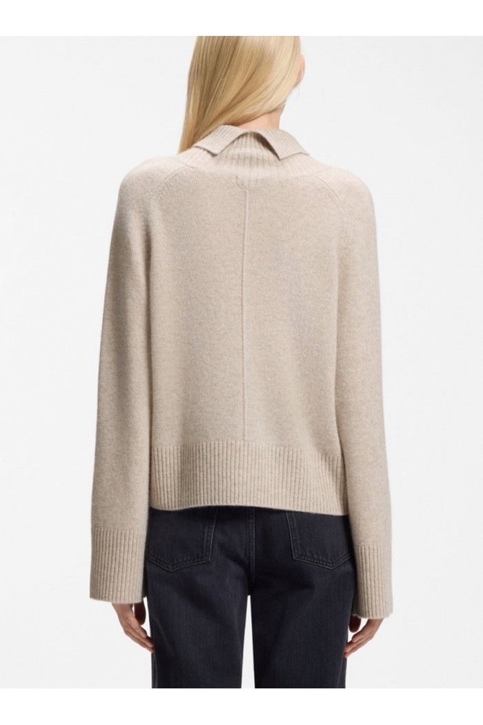 Relaxed-fit rollneck sweater in cashmere with raglan sleeves