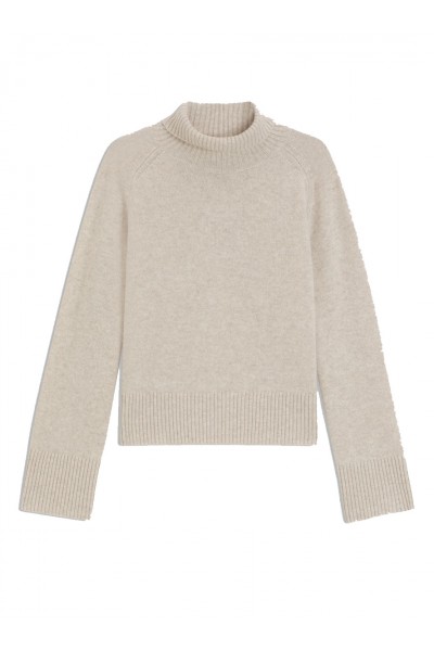 Relaxed-fit rollneck sweater in cashmere with raglan sleeves