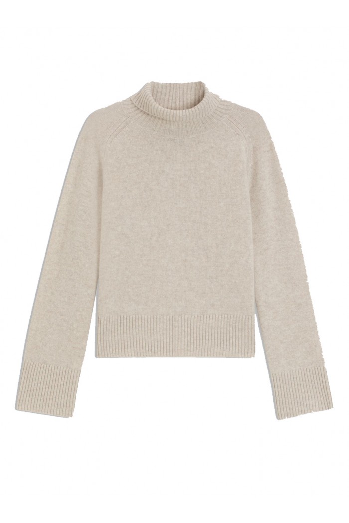 Relaxed-fit rollneck sweater in cashmere with raglan sleeves