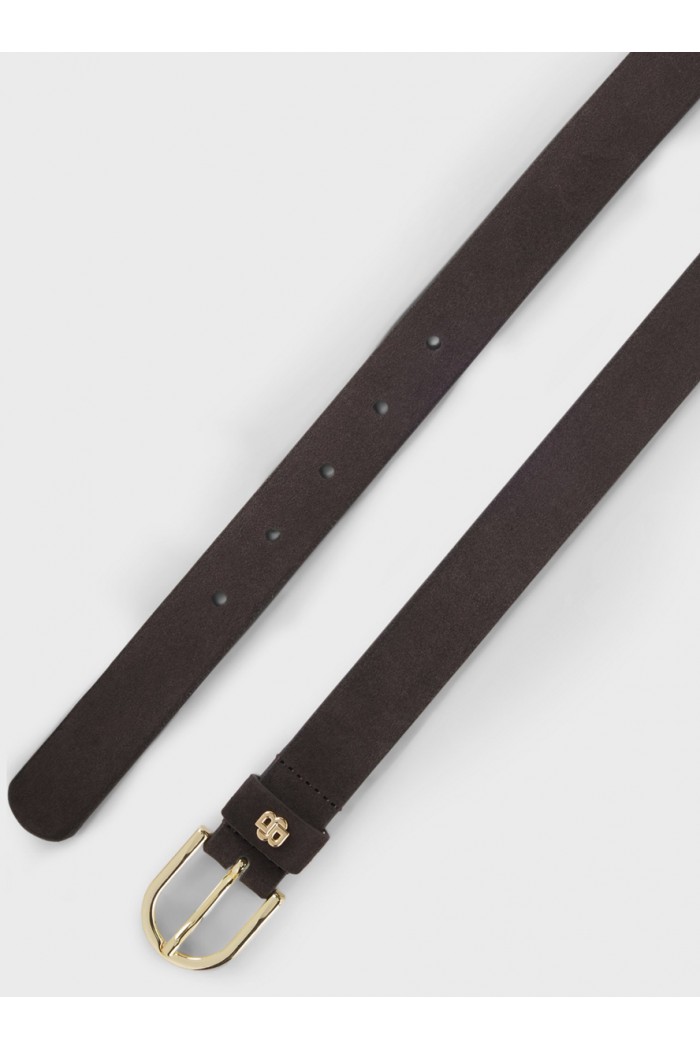 Suede belt with gold-tone Double B monogram