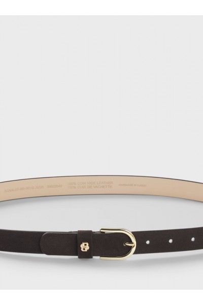 Suede belt with gold-tone Double B monogram