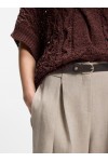 Suede belt with gold-tone Double B monogram