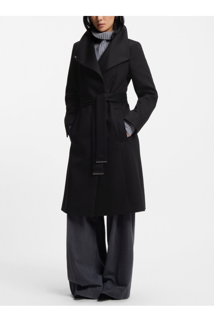 Belted formal coat in virgin wool and cashmere Belted formal coat in virgin wool and cashmere
