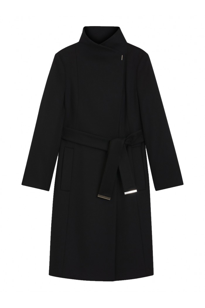 Belted formal coat in virgin wool and cashmere Belted formal coat in virgin wool and cashmere