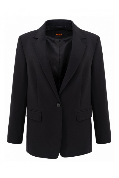 Regular-fit blazer in stretch crepe