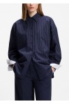 Regular-fit blouse in pinstripe cotton poplin Regular-fit blouse in pinstripe cotton poplin