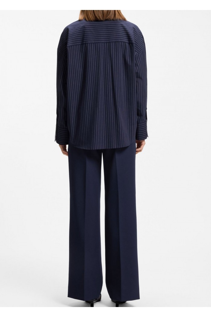 Regular-fit blouse in pinstripe cotton poplin Regular-fit blouse in pinstripe cotton poplin