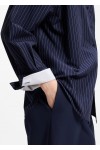Regular-fit blouse in pinstripe cotton poplin Regular-fit blouse in pinstripe cotton poplin