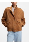 Suede jacket with blouson styling