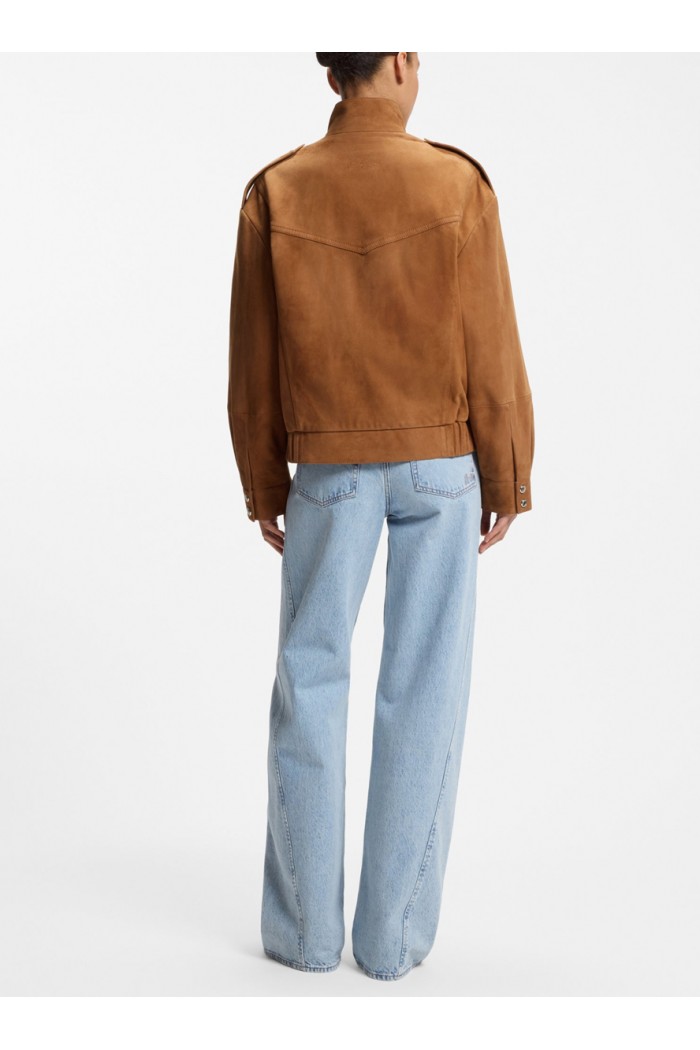 Suede jacket with blouson styling