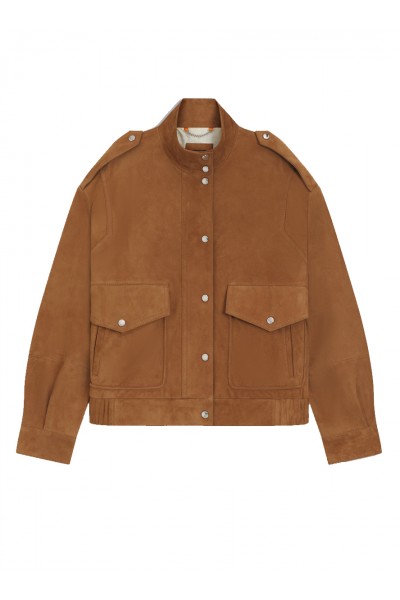 Suede jacket with blouson styling