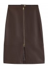 Leather midi skirt with a distressed finish Leather midi skirt with a distressed finish