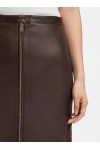 Leather midi skirt with a distressed finish Leather midi skirt with a distressed finish