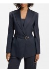 Regular-fit blazer with buckled belt