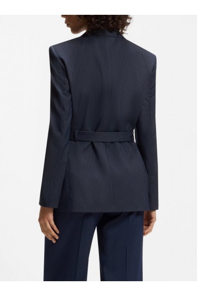 Regular-fit blazer with buckled belt