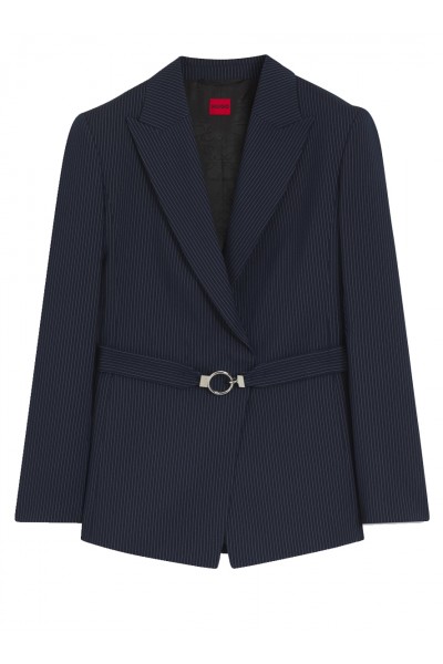 Regular-fit blazer with buckled belt