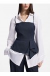 Pinstripe top with peplum hem Pinstripe top with peplum hem