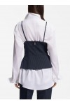 Pinstripe top with peplum hem Pinstripe top with peplum hem