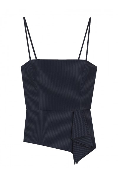 Pinstripe top with peplum hem