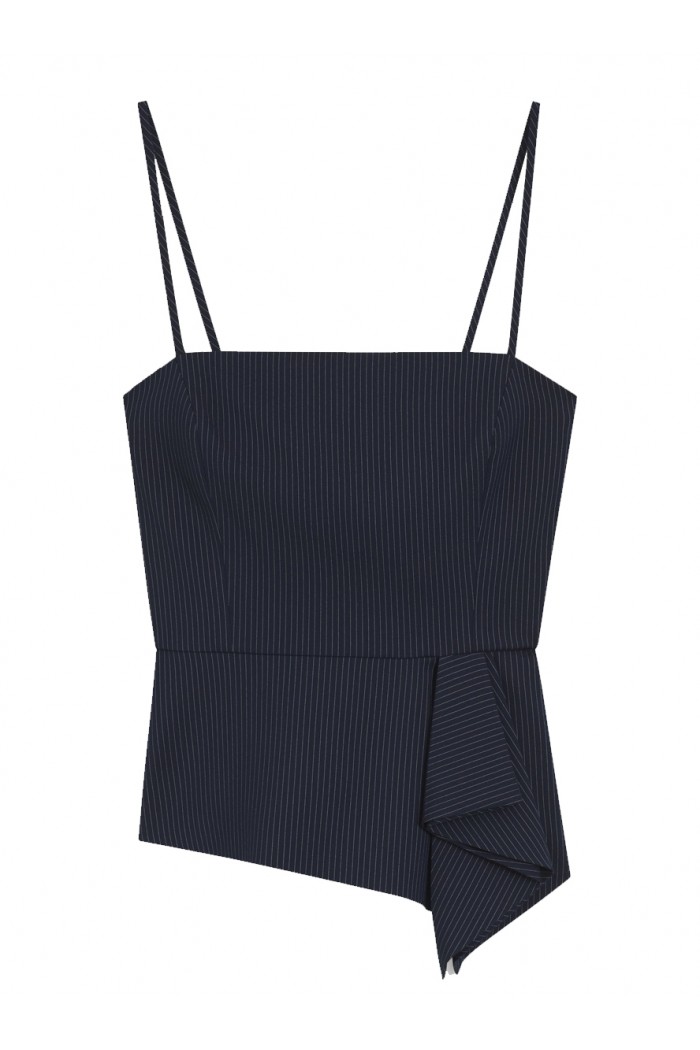 Pinstripe top with peplum hem Pinstripe top with peplum hem