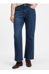 Flared-fit jeans in dark-blue stretch denim