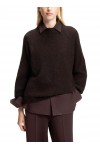 Alpaca-blend sweater with mock neckline