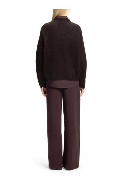 Alpaca-blend sweater with mock neckline