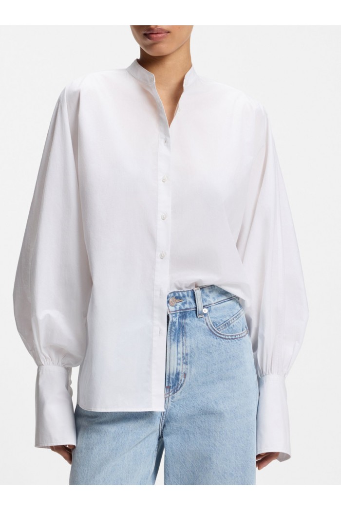 Regular-fit cotton-poplin shirt with kimono sleeves Regular-fit cotton-poplin shirt with kimono sleeves