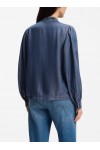 Denim-look blouse with scarf detail Denim-look blouse with scarf detail