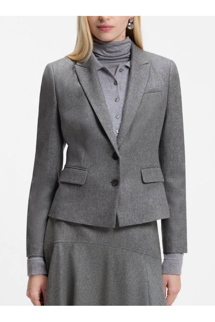 Slim-fit blazer in melange flannel