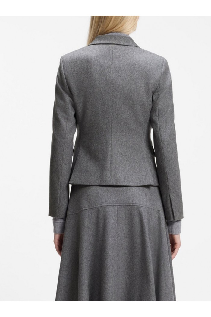 Slim-fit blazer in melange flannel