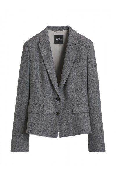 Slim-fit blazer in melange flannel