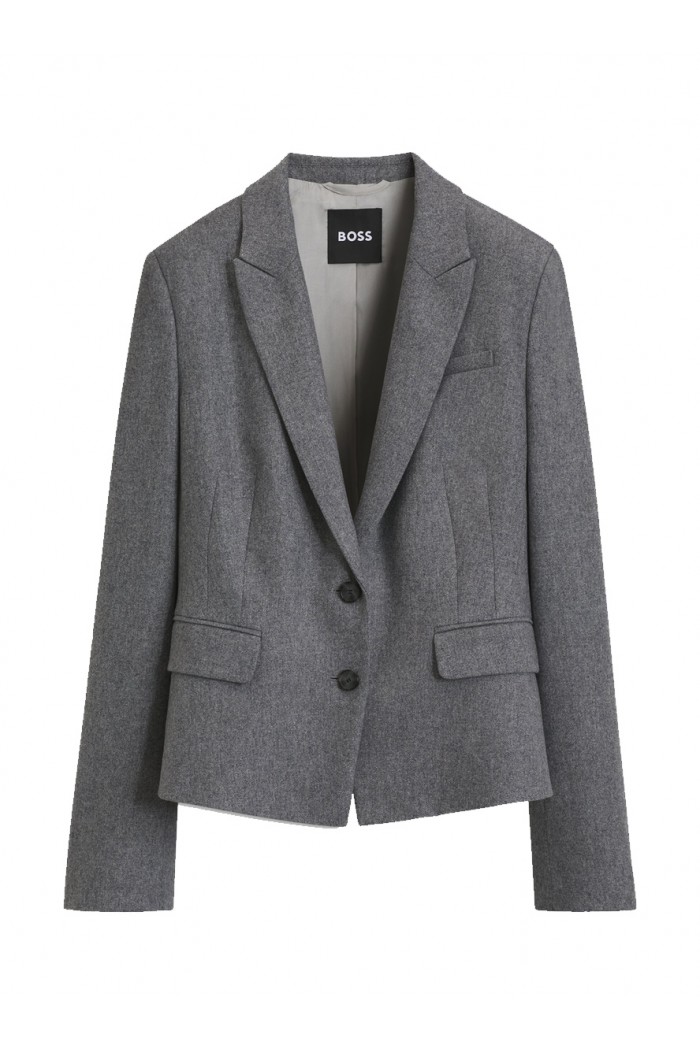 Slim-fit blazer in melange flannel