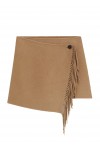 Wrap mini skirt with fringing