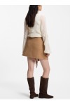 Wrap mini skirt with fringing