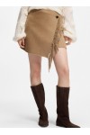 Wrap mini skirt with fringing