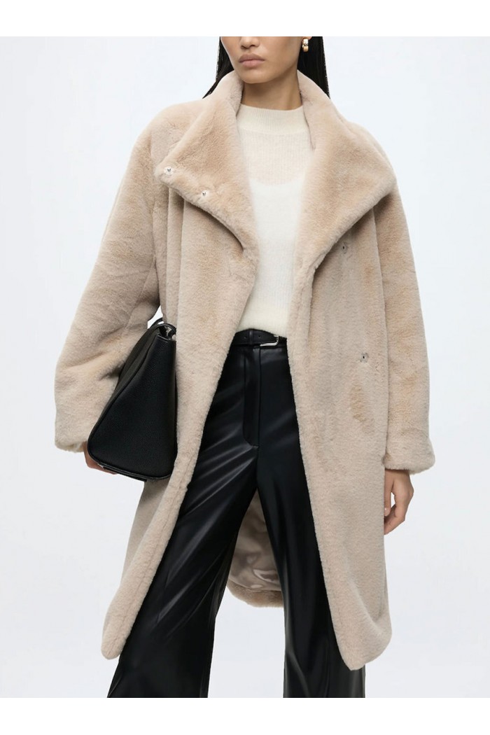 Relaxed-fit teddy coat