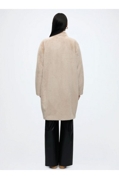 Relaxed-fit teddy coat