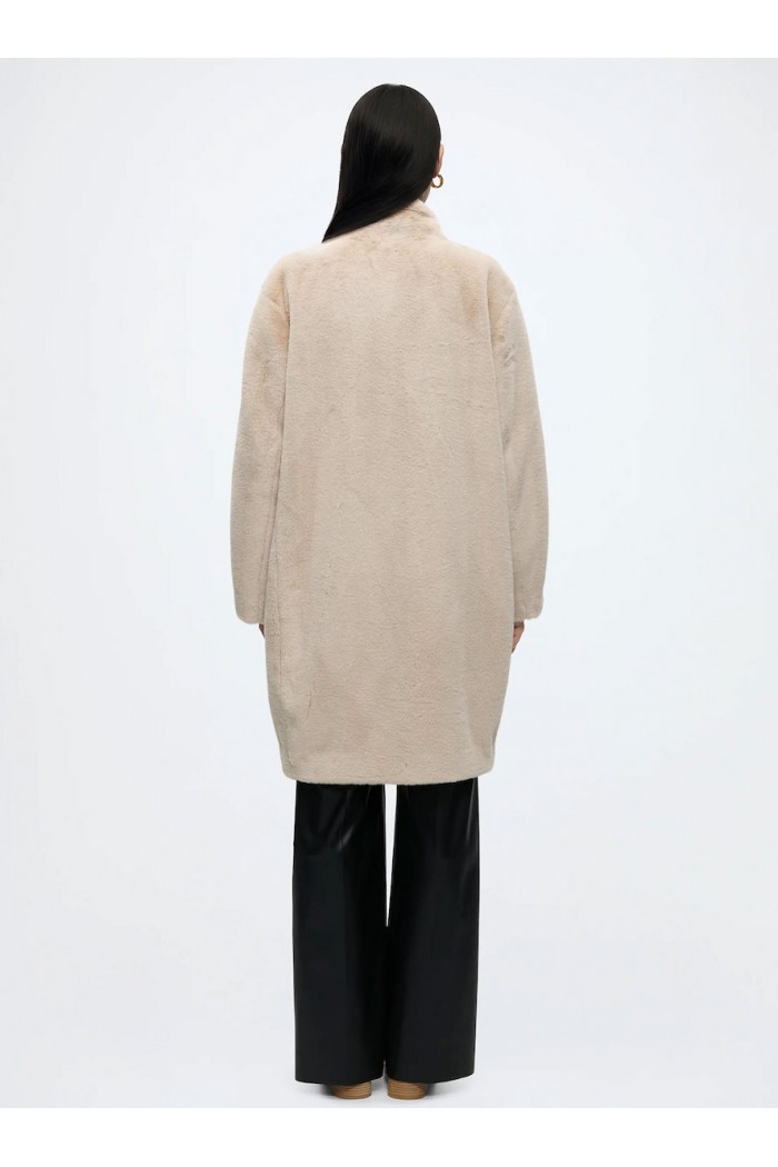 Relaxed-fit teddy coat