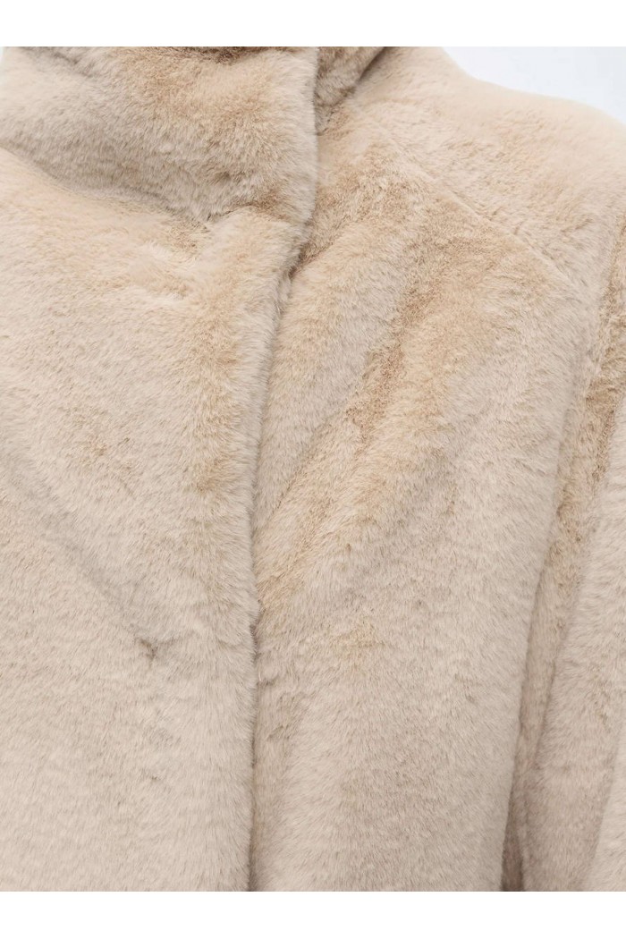 Relaxed-fit teddy coat