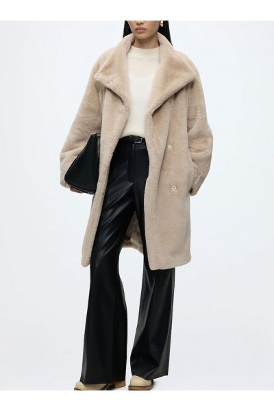 Relaxed-fit teddy coat