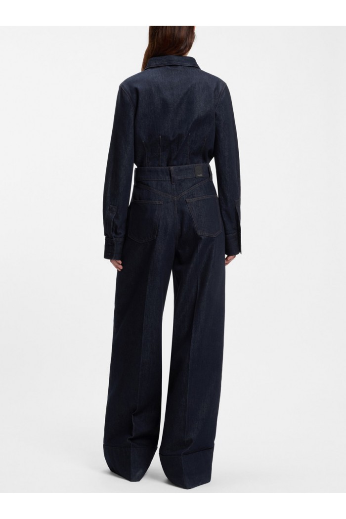 Wide-leg jeans in indigo denim