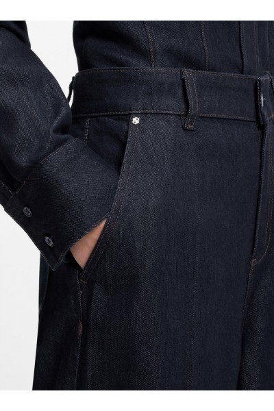 Wide-leg jeans in indigo denim