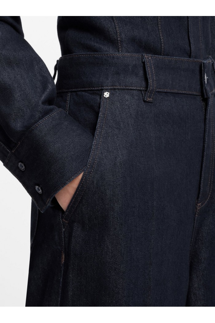 Wide-leg jeans in indigo denim