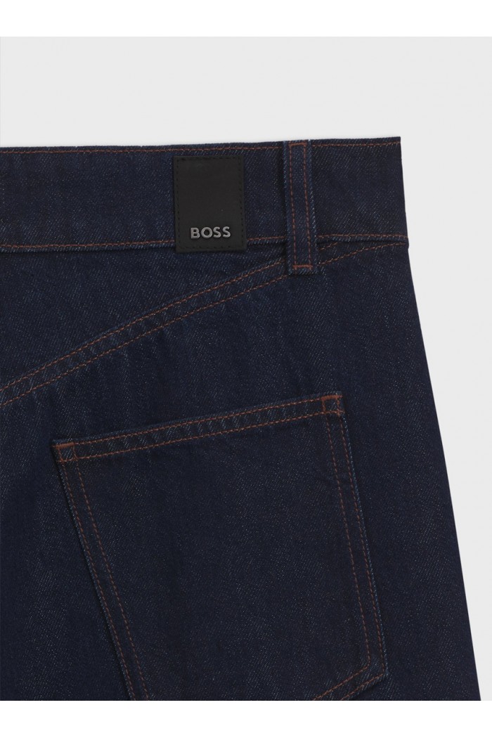 Wide-leg jeans in indigo denim