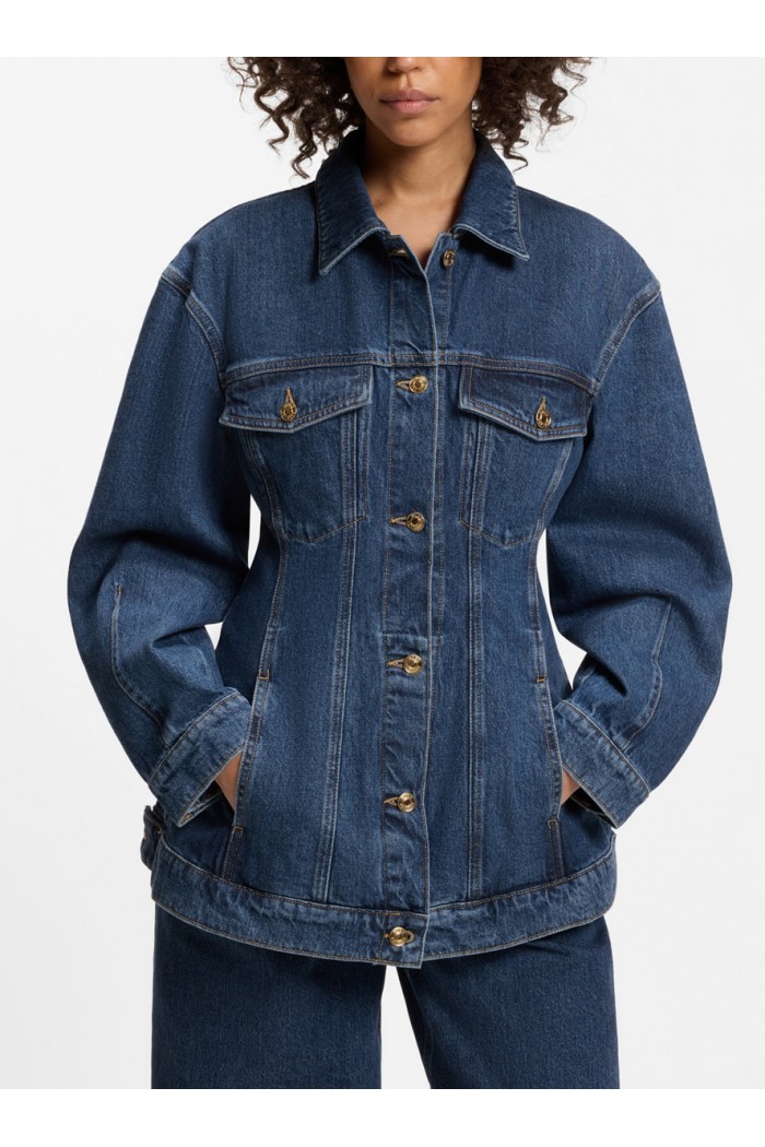 Slim-fit hourglass denim jacket in Japanese cotton Slim-fit hourglass denim jacket in Japanese cotton