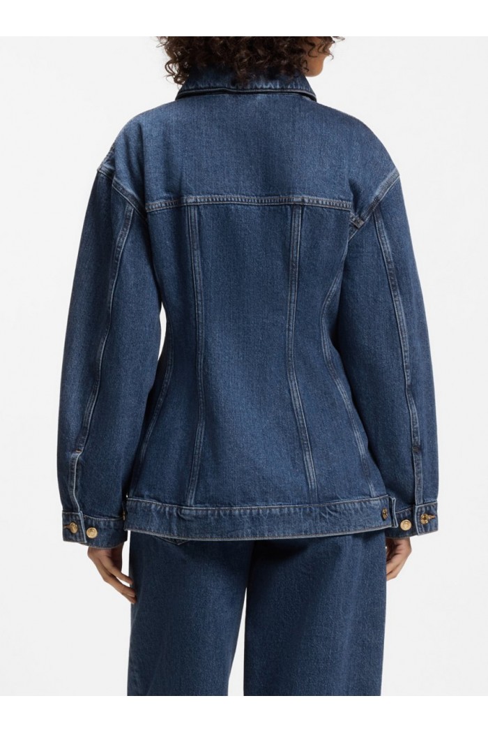 Slim-fit hourglass denim jacket in Japanese cotton Slim-fit hourglass denim jacket in Japanese cotton
